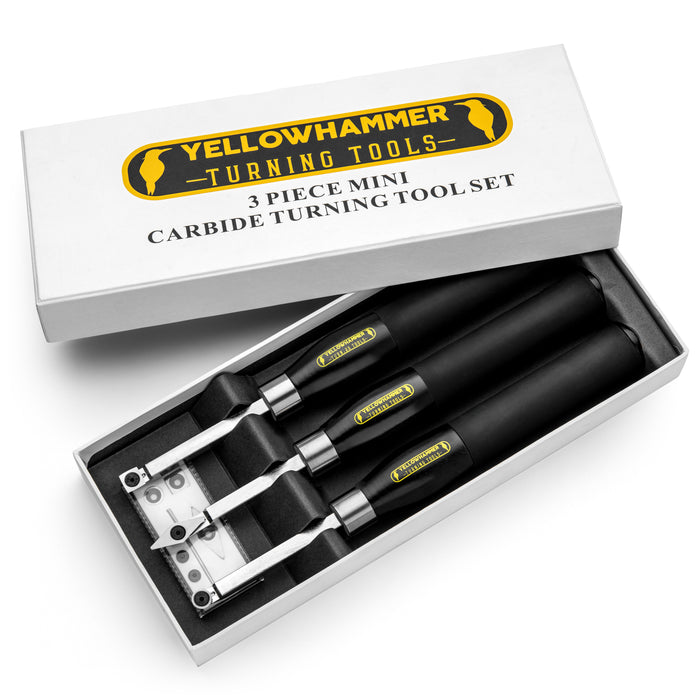 Yellowhammer Premium 3 Piece Mini Carbide Turning Tool Set