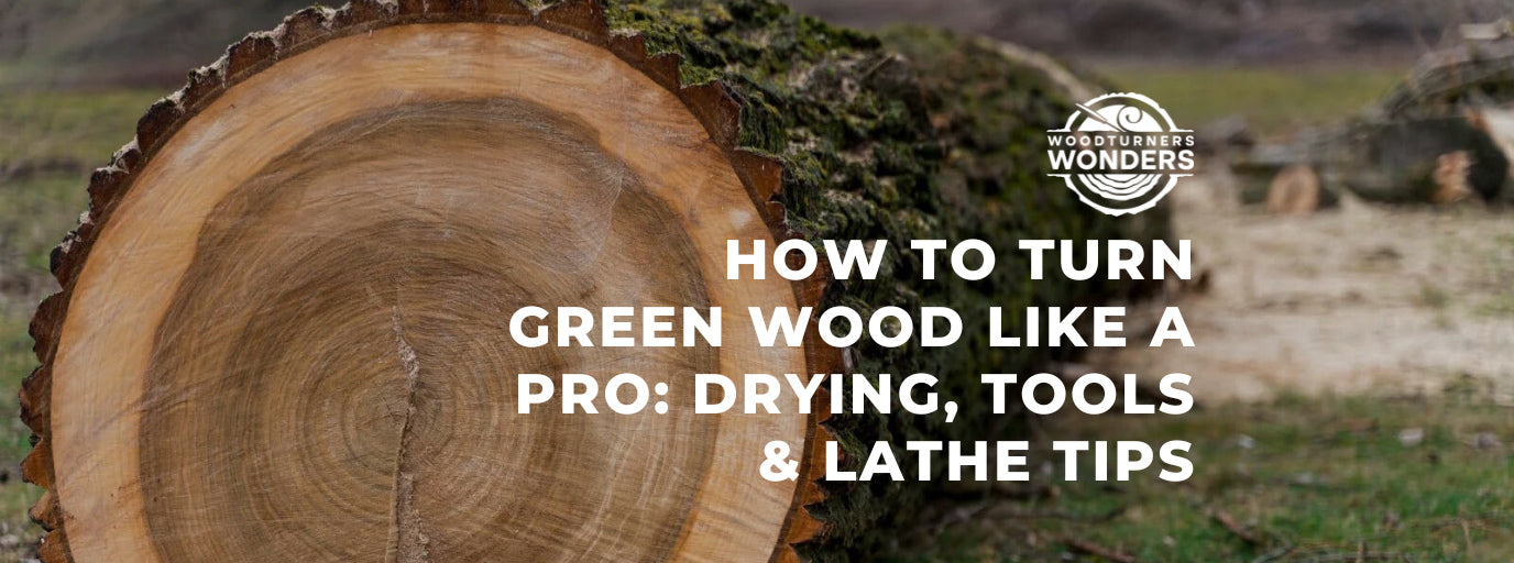 Green wood ready for wood turning.