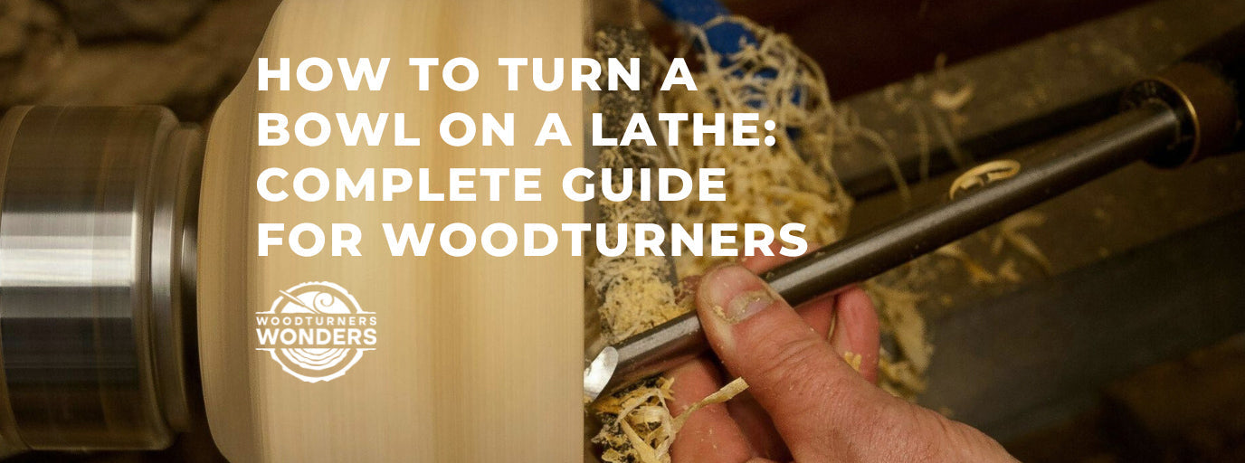 A wooden bowl on a lathe.