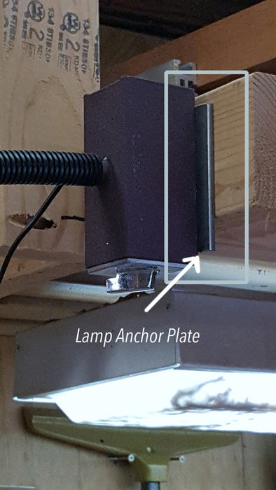 Lamp anchor plate in use